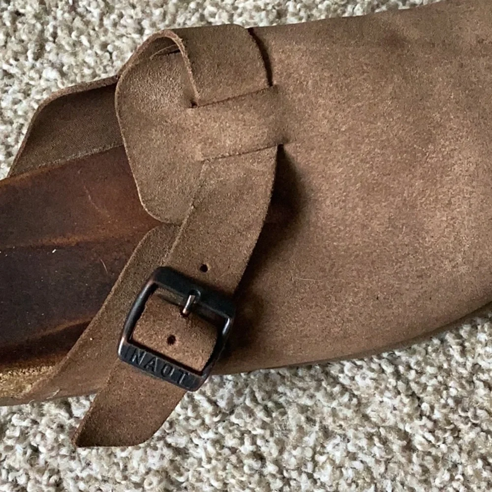 Naot  women’s Brown Suede Buckle Clog Mule - Picture 4 of 9